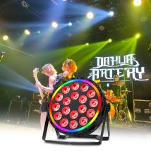 2PCS RGBW 18x4W 4in1 LED Par Light Stage Effect Lighting With Auxiliary Strip DMX512 for Parties Events Weddings Club Party Lamp