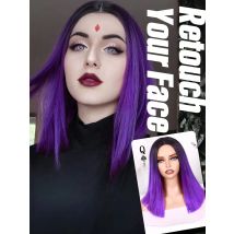 Kurze gerade Bob-Perücken, kurze Perücke, Mittelteil, synthetische Perücken, Party-Perücken für Frauen, die für Halloween verwendet werden