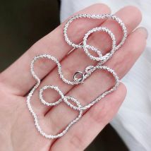 Authentische Halskette aus S925-Sterlingsilber, 2 mm funkelndes Schlüsselbein, Pulloverkette, hochwertiger Schmuck, Geschenk für Damen