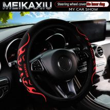 MEIKAXIU 3D Flame Totem Puff Pastry Dynamic Pattern Car Without Inner Ring Steering Wheel Cover Car Decoration Interior Supplies