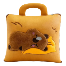 Multifunctional 2 in 1 Capybara Pillow Blanket Cartoon Soft Nap Cushion Blanket Plush Cozy Travel Blanket Sofa Back Cushion