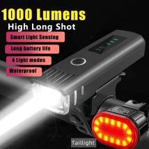 Bike Front/Rear Light Smart Sense Bicycle Light Waterproof Cycling USB Rechargeable Flashlight MTB Road Bike Headlight Taillight