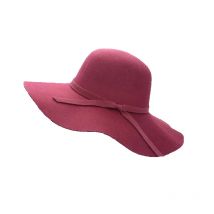 Women's Wide Brim Felt Bowler Faux Wool Fedora Hat Floppy Sun Bowknot Cloche Cap Bowlers Hat for Ladies gorros mujer invierno