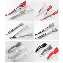 Food Clamps Stainless Steel Mini Kitchen Clamps Silicone Anti-Slip Cooking Clamps Grill Kitchen Tools