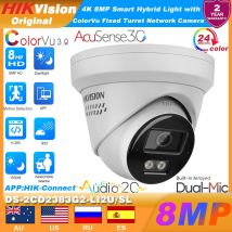 Kamera IP Hikvision DS-2CD2383G2-LI2U/SL 4K 8MP Smart Hybrid Light Arrayed Mic Speaker Turret Acusense z ostrzeżeniem świetlnym czerwono-niebieskim