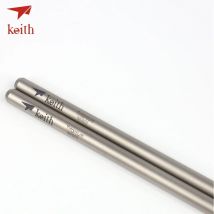 Keith Runde Essstäbchen aus Titan, leichte Lebensmittelstäbchen für Outdoor-Reisen, Camping, Picknick, Wandern – langlebiges Geschirr Ti5620