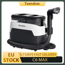 Teendow C6 MAX 3-w-1 do czyszczenia tapicerki i dywanów, parownica 1650W, odsysanie 12000Pa, podwójne zbiorniki, przyjazny dla zwierząt, różne dysze