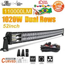 CO LIGHT 52" Barra luminosa a led 1020W Luci da lavoro a led 12V 24V Fascio combinato di inondazione spot per camion Trattore SUV 4X4 4WD Offroad Barra Light
