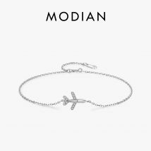Modian Fashion Clear CZ Flugzeug Armband Solide 925 Sterling Silber Charm Kette Exquisite Armbänder Für Frauen Mädchen Schmuck Geschenk