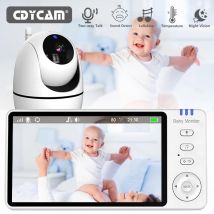 5-Zoll-Video-Babyphone mit Kamera, PTZ-Zoom, Babyphone-Kamera, Sicherheitsschutz, Überwachungskameras, Temperatursensor, Schlaflied