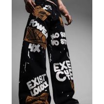 European and American fashion big pattern personality women men high waist jeans Y2K Harajuku casual jeans oversized loose pants