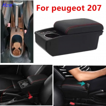 Für peugeot 207 armlehne box Für peugeot 207CC Auto Armlehne box Zentrale Lagerung box tasse halter Gewidmet Nachrüstung Auto Zubehör