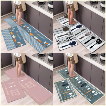 VIKAMA Küchenteppich, Esszimmer-Thema, ultrakurzer Flor, leicht, leicht zu reinigen, Bodenmatte, Waschküche, Schlafzimmer, Eingangsbereich, Fußmatte