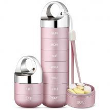 Tragbare Reise-Pillendose aus Metall, 7-Tage-Pillenetui, Organizer, wasserdicht, Aluminiumlegierung, Reise-Pillenetui, Behälter für Vitamine