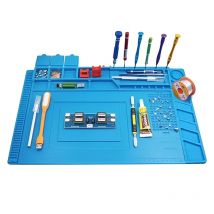 Adsorption Soldering Mat Platform Magnetic Insulation Working Mat Heat-Resistant Blue BGA Soldering Station Silicone Repair Pad