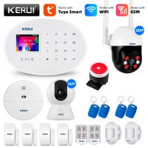KERUI-sistema de alarma inteligente para el hogar, Detector de movimiento inalámbrico con WIFI, GSM, aplicación RFID, sirena de cámara IP, Tuya, Alexa