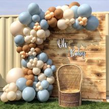 Blau braun Ballon Girlande Bogen Kit Geburtstags feier Baby party Dekorationen Macaron blau Kaffee nackt tan neutral Ballon Girlande