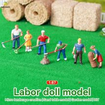 Simulationsmodellfiguren im Maßstab 1:87 HO, Bauer-Sandtisch, Miniaturszene, Bauernhof-Charakter-Fotografie