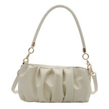 2025 Cross-Border Gold-Toned Pleated Soft 3D Contrast-Colour Denim Patchwork Cushion Bag Tote Effortless Luxury Evening Wear