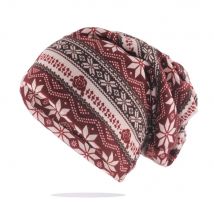 Fashion Women Autumn Warm Beanies Skullies Beauty Floral Outdoor Girls Hats For Dance Hip Hop Scarf Bonnet Two Used Gorras