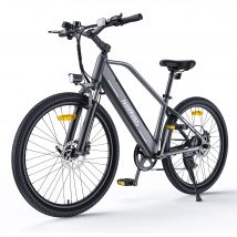 Bicicleta de montaña eléctrica MileTrail, motor de 250 W, batería de 36 V 13 Ah, 25 km/h, suspensión delantera, 7 velocidades, frenos de disco hidráulicos