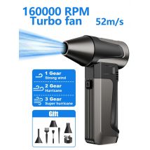 Mini ventola Turbo Jet, 160000 Ventilatore elettrico per polvere RPM Motore brushless ad alta velocità Ventola violenta portatile regolabile a 3 velocità 52 m/s
