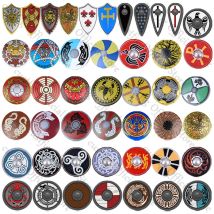 MOC Medieval Castle Knights Shield Figures Parts Building Blocks Soldiers Armor Warriors Weapons Accessory Bricks Kids Toys Gift