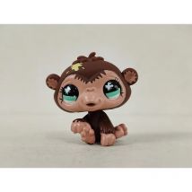 LPS Action Figure little pet shop Brown Monkey with Green eyes #7860 kid toy