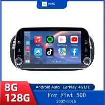 HMG Android 13 Auto Radio per FIAT 500 Abarth 2007 2008 2009-2015 Schermo Multimediale Stereo GPS Wireless CarPlay Android Auto 8"
