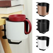 Supporto per cuffie 2 IN 1 Morsetto da scrivania regolabile antiscivolo Portabicchieri per tazze da caffè Tazze d'acqua Cuffie Accessori da scrivania da gioco NUOVO