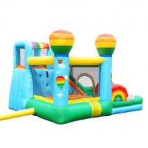 Joy popular rainbow theme garden grassland indoor outdoor inflatable bounce house inflatable jumping trampoline combo castle