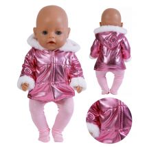 43cm Puppe Unten Jacken mit Hut für 17 Zoll Puppen Baby Neue Geboren Winter Outfits Mantel + Leggings Puppe kleidung Kinder Festival Geschenk