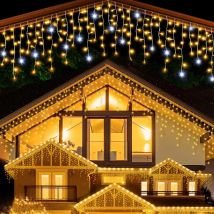 Christmas Decorations Festoon Icicle Curtain Led Lights Outdoor Warm White With White Flash Fairy Light Clear Wire New Year 2025