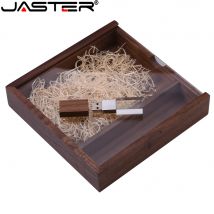 JASTER scatola per Album fotografico in legno USB 2.0 chiavette USB 128GB logo personalizzato