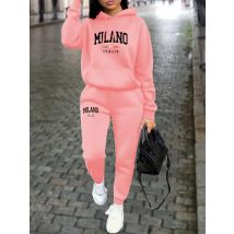 MILANO Pants Sets for Women Clothing High quality Sweatshirt Sweatpant Hoodie Suit 2 Piece Autumn Winter Outfits Woman Tracksuit