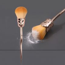Goldene Rose Blume Nagel Staub Pinsel Ultra Weiche Nylon Staub Pinsel für Maniküre Reiniger Werkzeuge Rose Form Nagel Pinsel