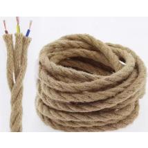 250V 3 Core Vintage Corda di canapa Cavo della lampada Corda di iuta Cavo intrecciato Cavo elettrico flessibile per la decorazione della barra luminosa retrò fai da te