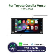 WIFI Head Unit Stereo For Toyota Corolla Verso 2003-2009 7" Wireless Carplay Autoradio Android Car Multimedia 2Din Radio GPS BT