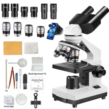 Microscopio binoculare per adulti 40X‐5000X Set di strumenti per microscopio ottico da laboratorio per ispezione HD per scuole, case e ricerca scientifica