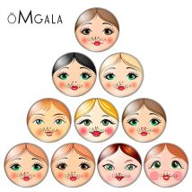 ма Vedё Video Matroschka Russisch 10 Stück gemischt 12 mm/18 mm/20 mm/25 mm Rundes Foto-Glas-Cabochon-Demo mit flacher Rückseite