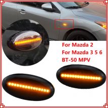 2PCS Dynamic Side Marker Light Side Signal Lights For MAZDA 2 3 5 6 BT-50 MPV II 2006-2010 Dynamic Flasher Repeater Blinker Lamp
