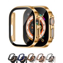 Displayschutzfolie für Apple Watch Case Ultra 2 49 mm, Zubehörabdeckung aus gehärtetem Glas, iWatch-Serie 9 8 SE 7 4 45 mm 41 mm 44 mm 40 mm