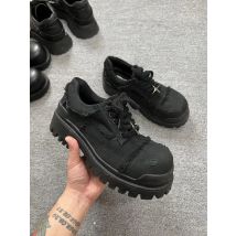 Herren-Derby-Modelle im britischen Stil, erhöht die Höhe, dicke Sohlen, große Köpfe, Pendeln, Denim-Zerstörung, Wind-Tooling, Freizeitschuhe
