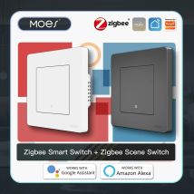 MOES Inteligentny włącznik światła Tuya ZigBee Star Ring Series Brak przewodu neutralnego Brak kondensatora Inteligentne życie Współpracuje z Alexa Google Home