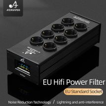 ATAUDIO-filtro de alimentación HiFi para enchufe estándar de la UE, purificador de potencia de Audio, protección contra rayos, tira de alimentación
