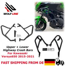 WOLFLINE für Versys650 Motor-Sturzbügel-Set für Kawasaki Versys 650 Obere + Untere Highway-Sturzbügel Rahmen-Sturzbügel-Kits 2015-2021