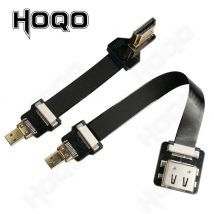 Ribbon FPV HDMI-kompatibler Stecker Flexibles Flachkabel für Raspberry Pi 4 Micro HD/Mini HD auf HD Buchse 20-Pin FFC