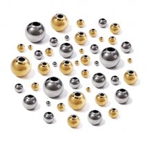 Cuentas de acero inoxidable de 2mm, 3mm-10mm para fabricación de joyas, cuentas espaciadoras sueltas, agujero de bola de 1,2-5mm para pulseras, componentes de joyería DIY