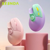 Seenda Ergonomische kabellose Bluetooth-Maus mit Lautstärkeregler, leise Klicks, wiederaufladbare vertikale USB-Maus für Mac Windows PC