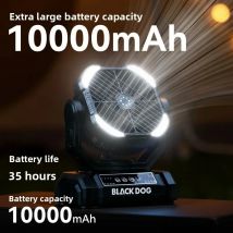 BLACKDOG Kleines taktisches neues tragbares Handgepäck-Campinglicht, wiederaufladbar, leicht, Outdoor-Camping-Desktop, kleiner Lüfter, Kühlung